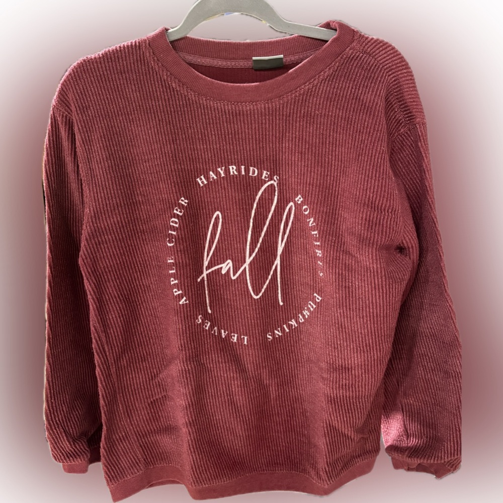 Ribbed Pullover ‘Fall’ Graphic